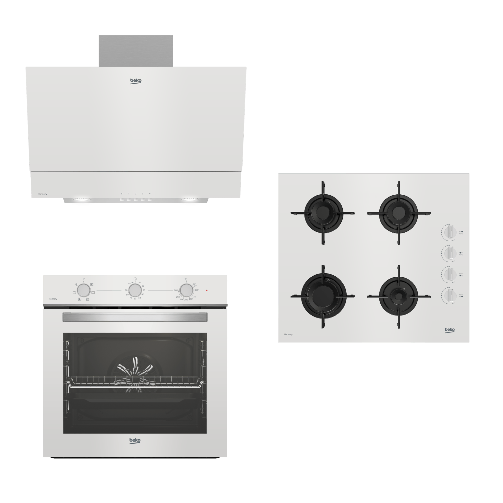 Beko - Cam Avantaj Ankastre Set - 3’lü Ankastre Set (Fırın + Ocak + Davlumbaz)